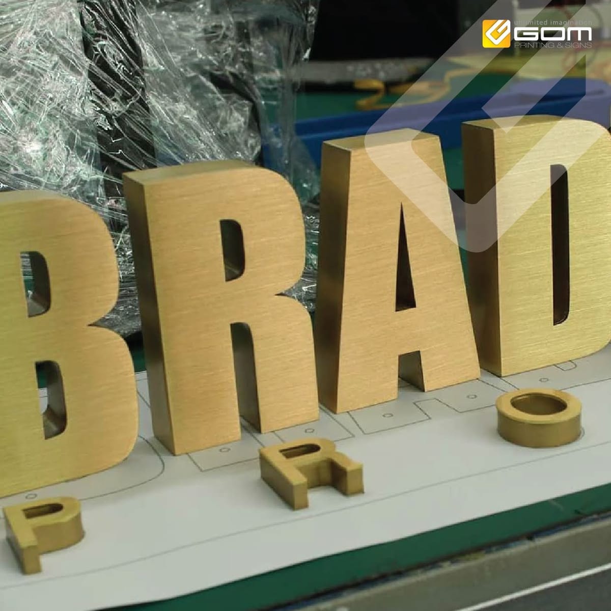 Brushed Gold Letters