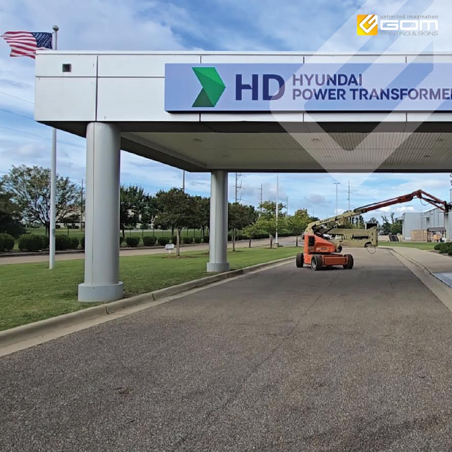 HD Hyundai Power Transformers — Canopy Sign