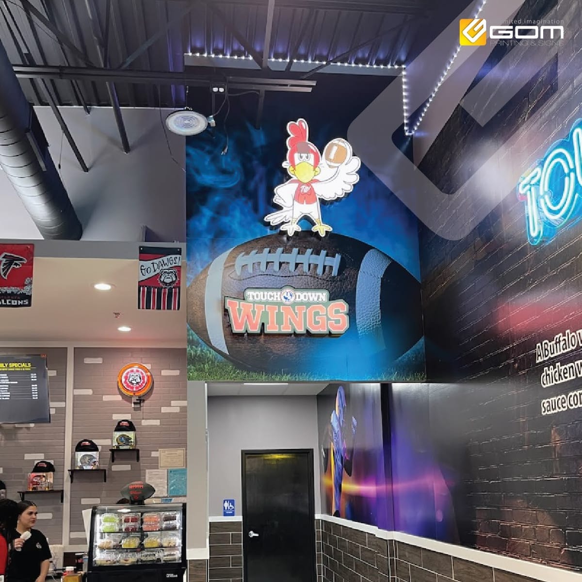 Touchdown Wings — Interior Sign